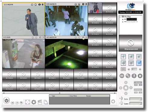 Remotely view and manage up to 32 cameras with D-ViewCam 2.0 software.