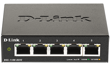 DGS-1100 V2 Series Smart Managed 5-Port Gigabit Switch